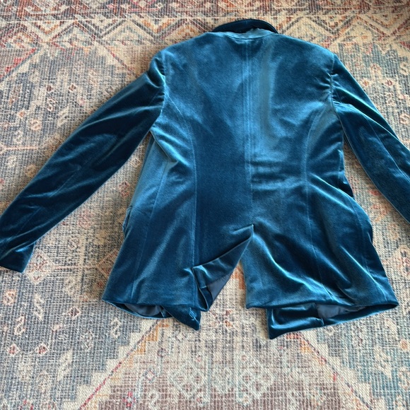 Women’s green/blue Velvet Blazer - Picture 6 of 9